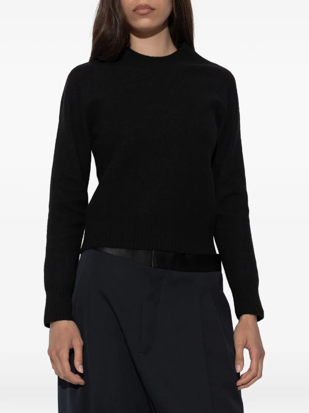 Jil Sander Trui met geribbelde afwerking Zwart