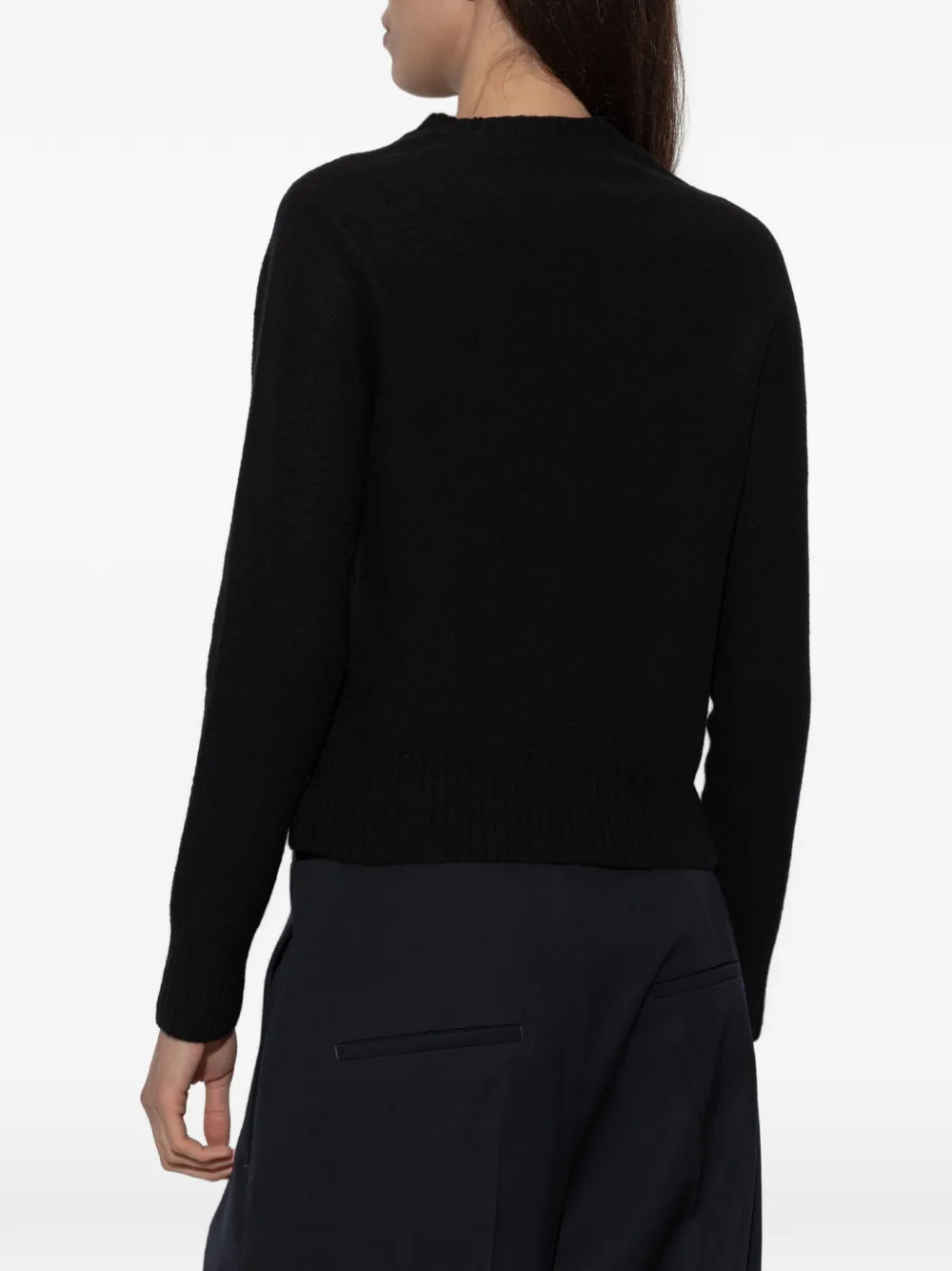 Jil Sander Trui met geribbelde afwerking Zwart