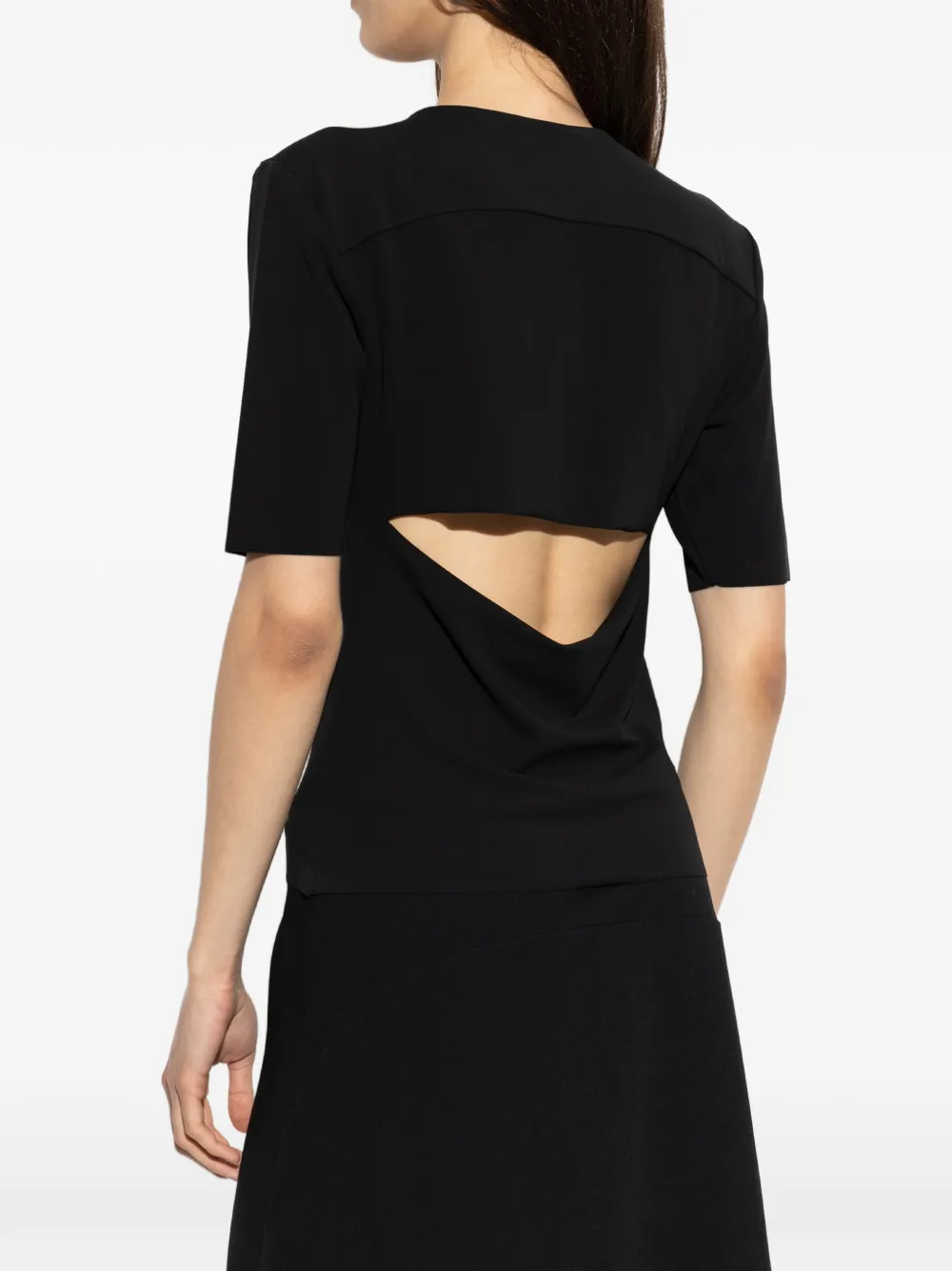 Jil Sander Top met split aan de achterkant Zwart