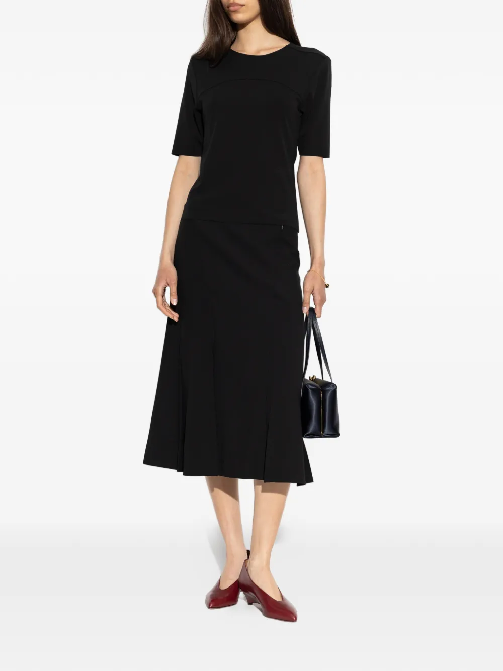Jil Sander Top met split aan de achterkant Zwart