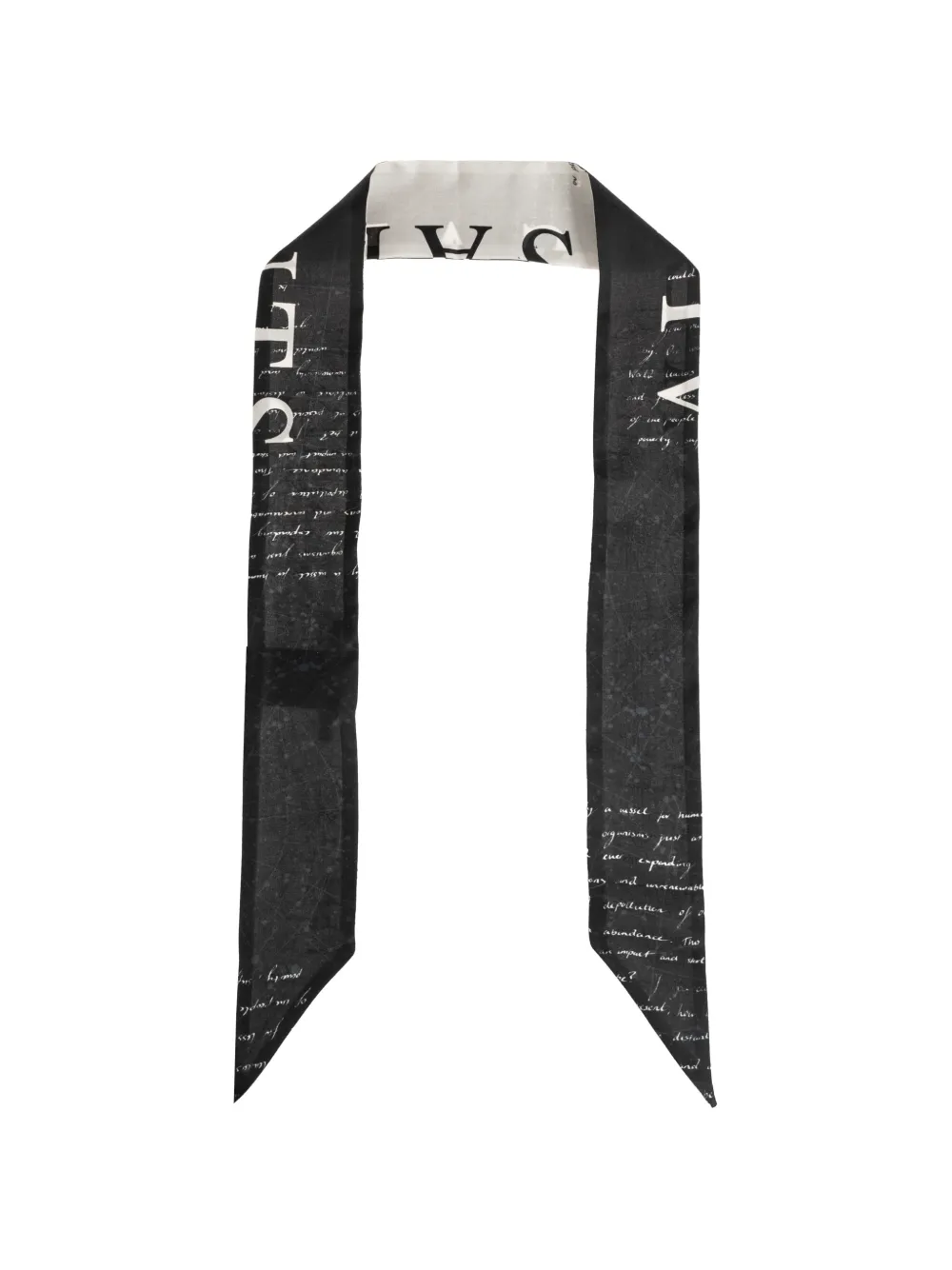 AllSaints Foulard in seta con logo - Nero