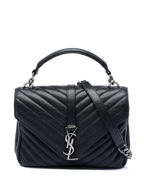 Saint Laurent Pre-Owned 2016 Medium Chevron Sheepskin Monogram College satchel