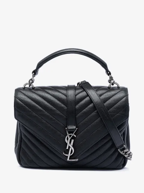 Saint Laurent Pre-Owned 2016 Medium Chevron Sheepskin Monogram College satchel