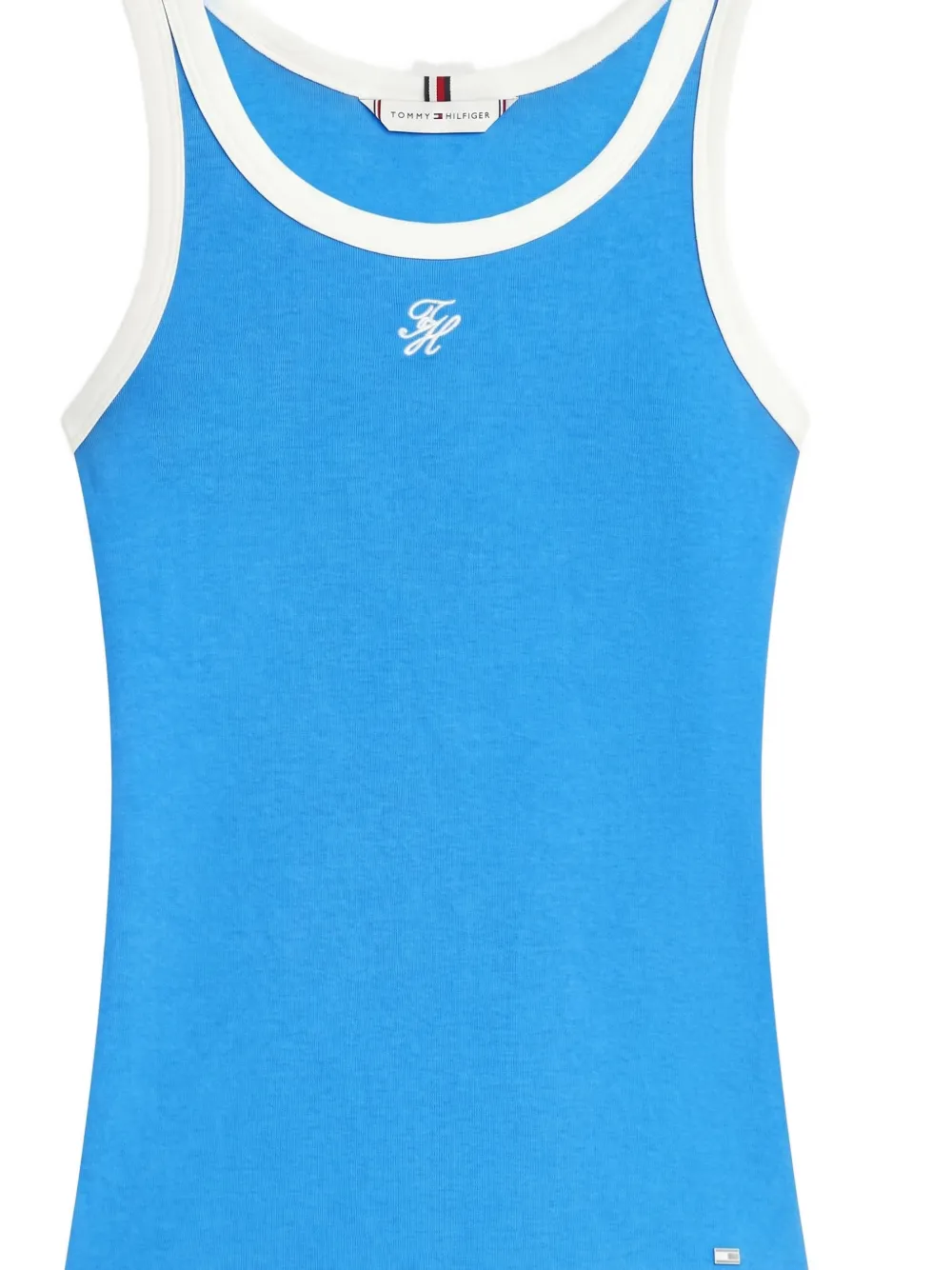 Tommy Hilfiger Geribbelde tanktop met contrasterende band Blauw