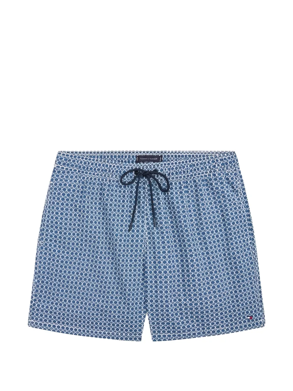 Tommy Hilfiger geometric-print drawstring swim shorts - Blu