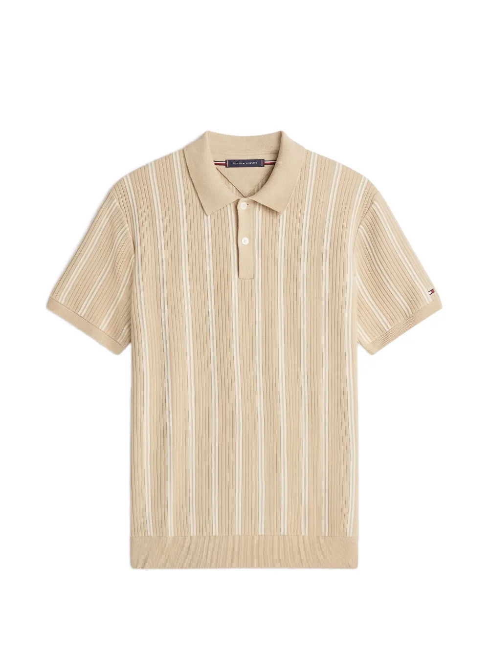 Tommy Hilfiger vertical-stripe knitted polo shirt - Toni neutri
