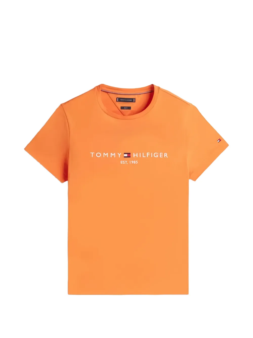 Tommy Hilfiger logo-embroidered short-sleeve T-shirt - Arancione