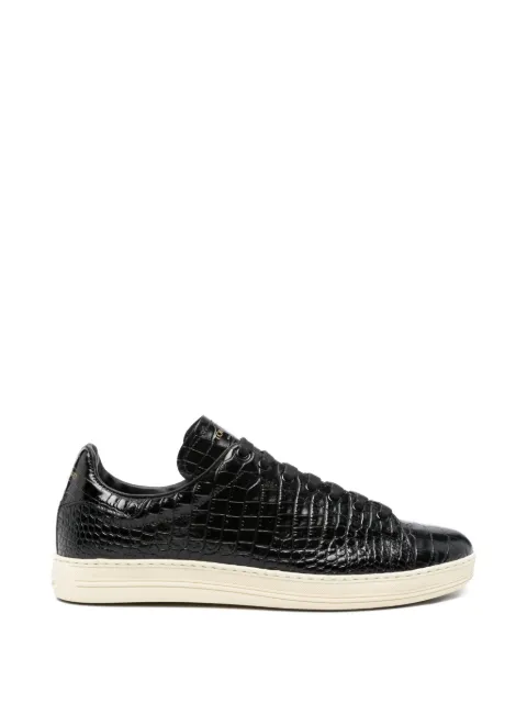 Tom Ford Pre-Owned crocodile-embossed leather sneakers