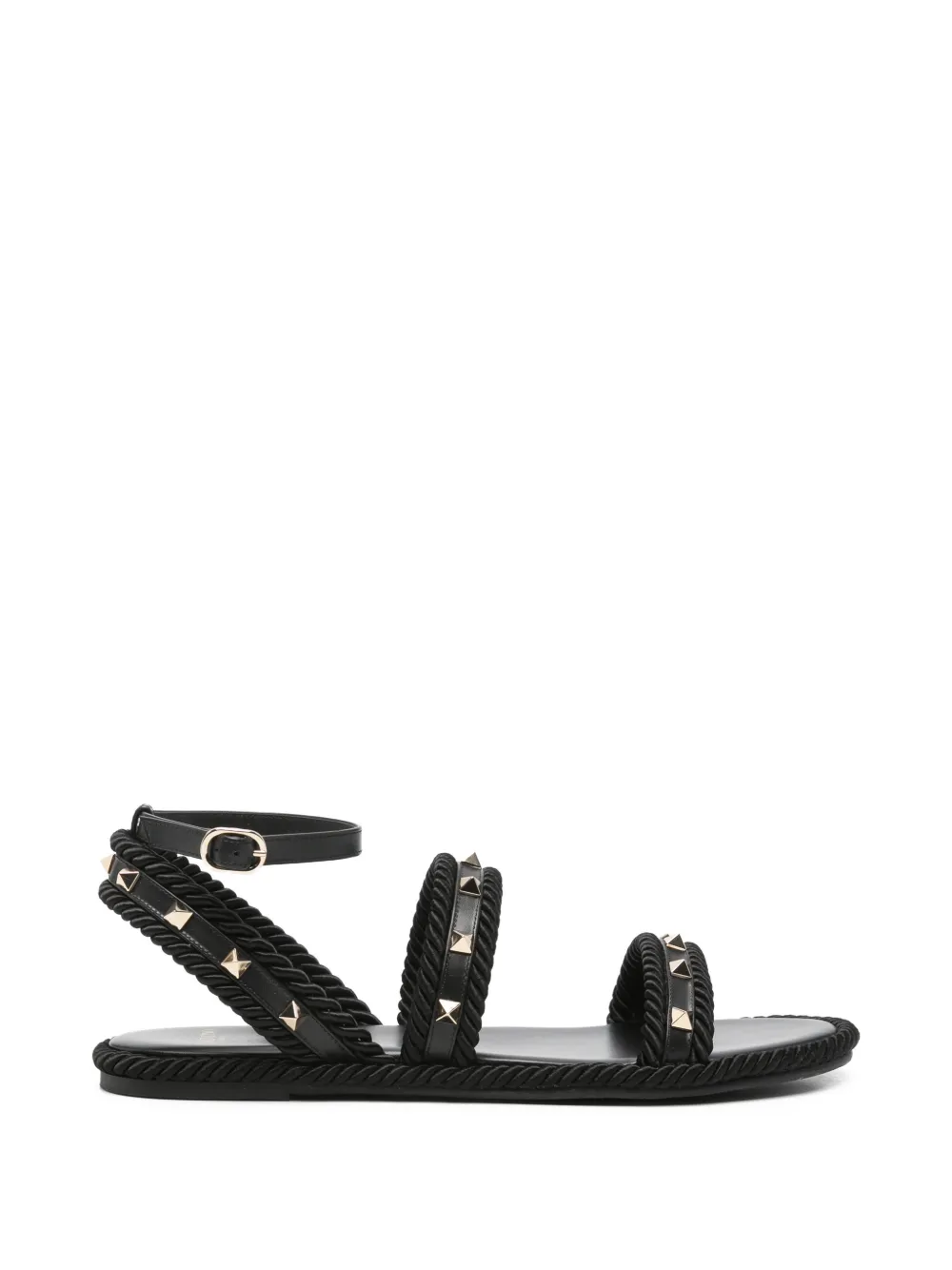Valentino Garavani Pre-Owned Rockstud flat sandals - Nero