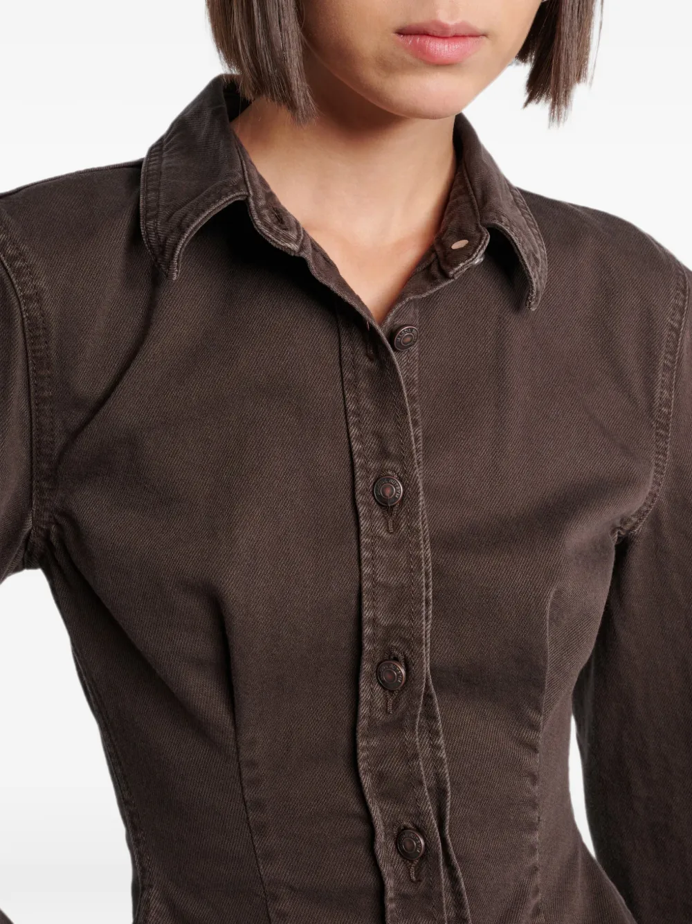 Magda Butrym Shirt met ceintuur Bruin