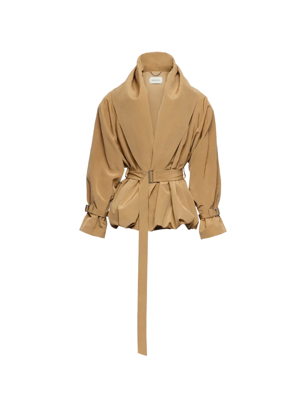 Magda Butrym belted shawl-collar jacket - Nude