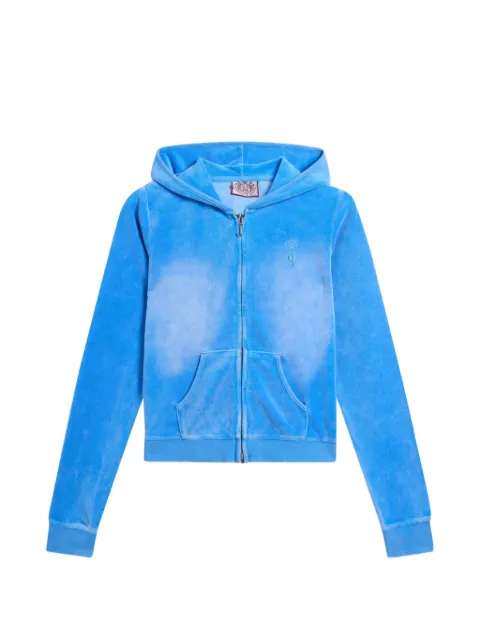 Juicy Couture washed-effect zip-up hoodie