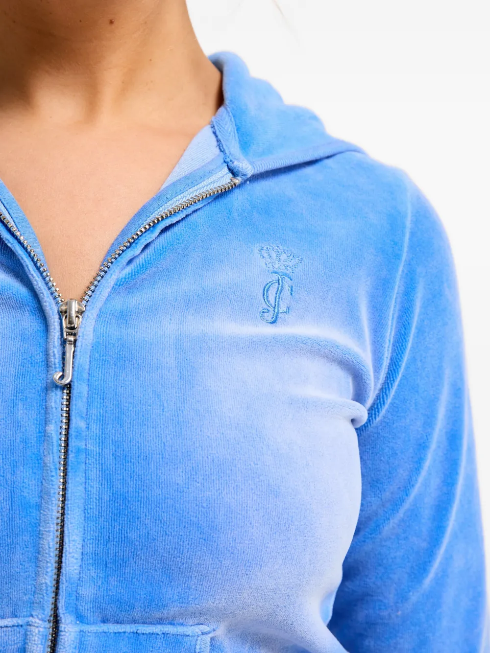 Juicy Couture Hoodie met rits en gewassen effect Blauw