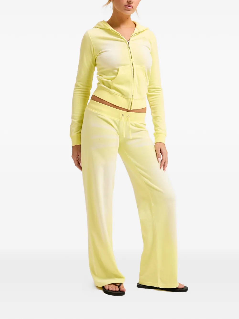 Juicy Couture Hoodie met rits en gewassen effect Geel
