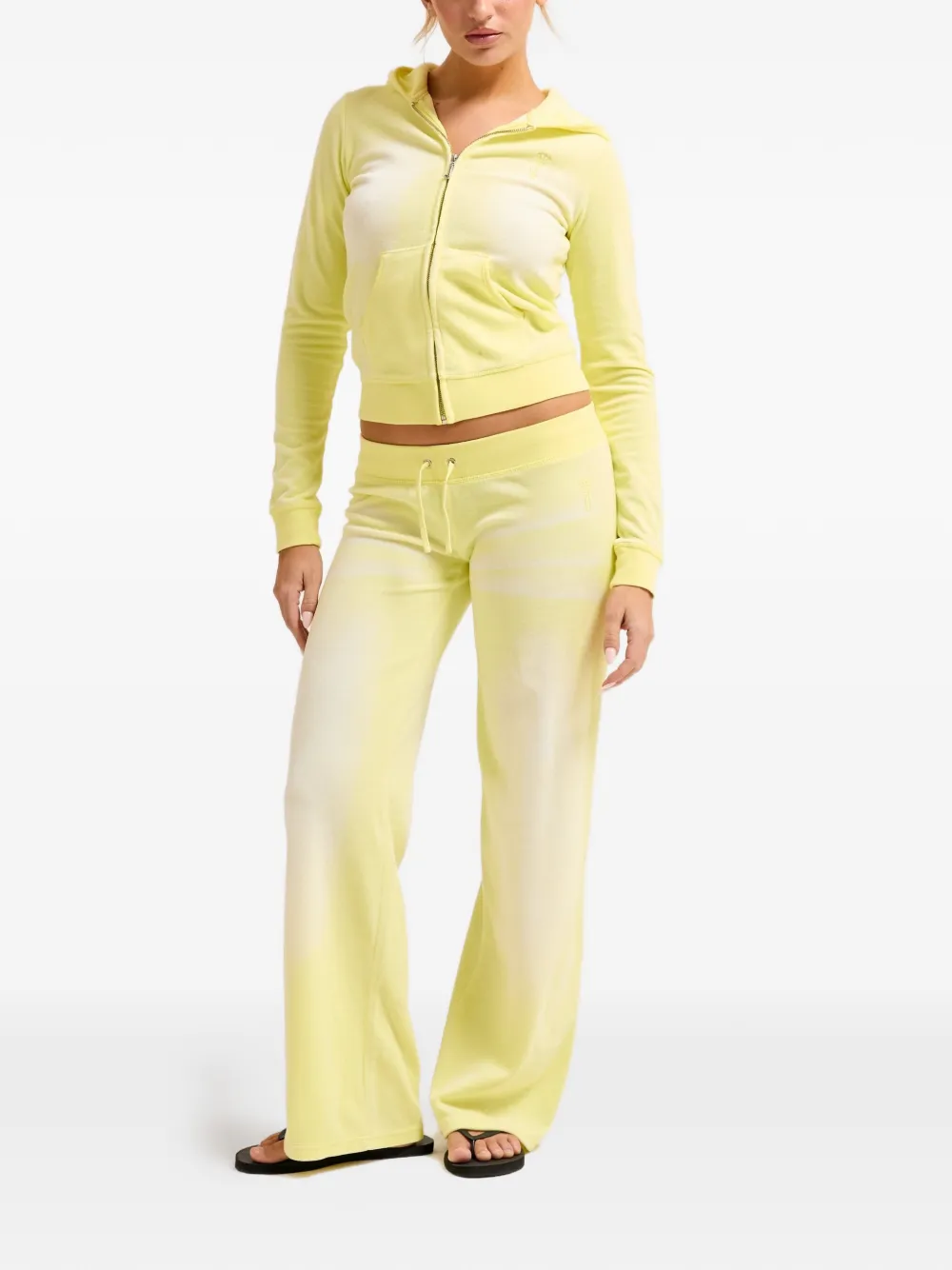 Juicy Couture Hoodie met rits en gewassen effect Geel