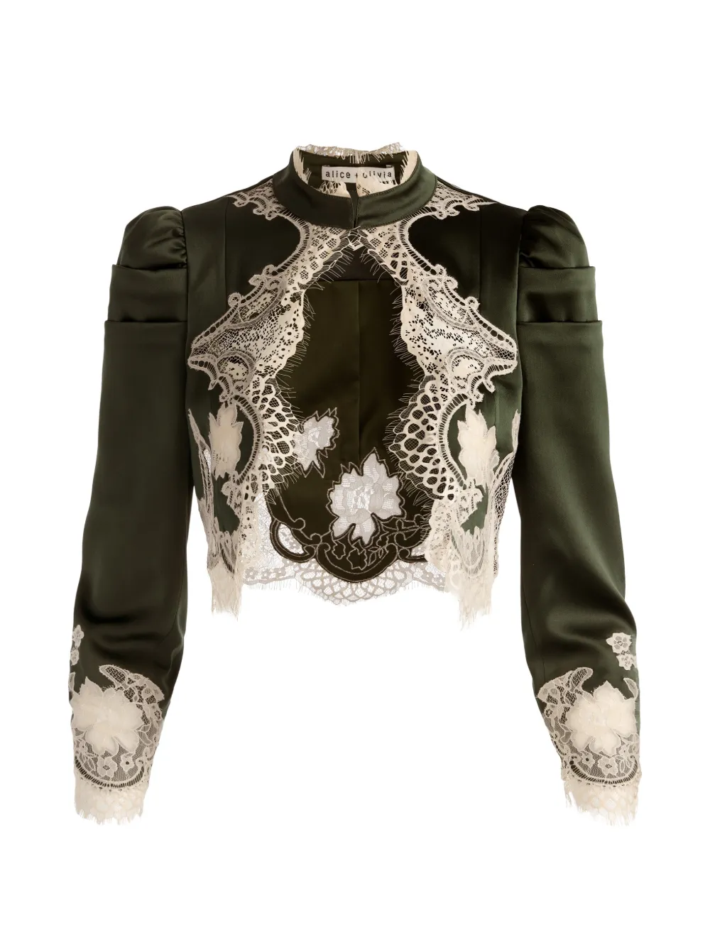 alice + olivia Thomasina lace-trim jacket - Grün