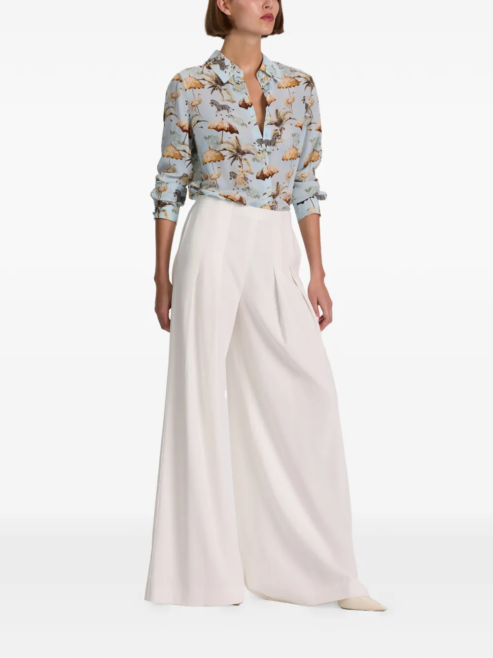 alice + olivia Willa Staceface blouse met dierenprint Blauw
