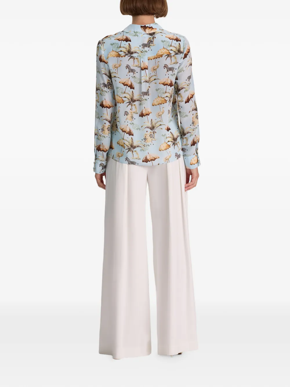 alice + olivia Willa Staceface blouse met dierenprint Blauw