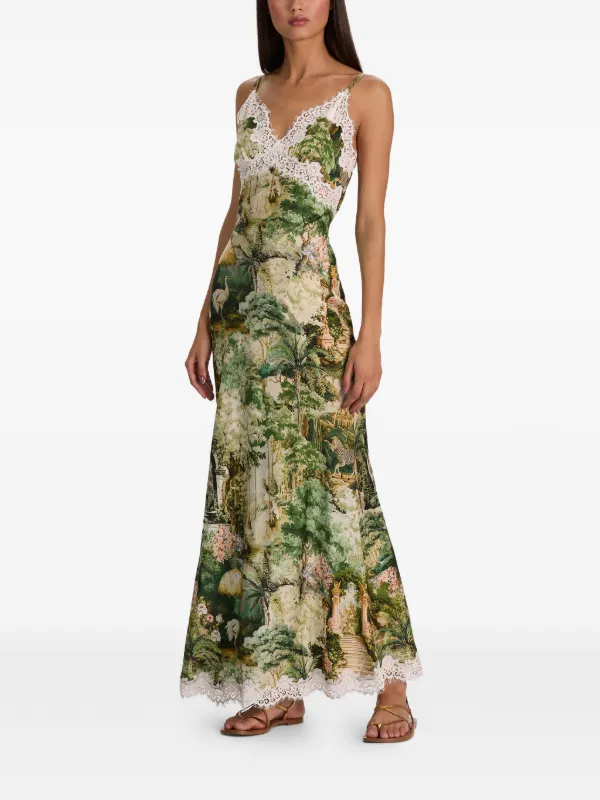 alice and olivia green long dress + Julietta Lace Slip | Terrain LG | | Woven Full Price:No