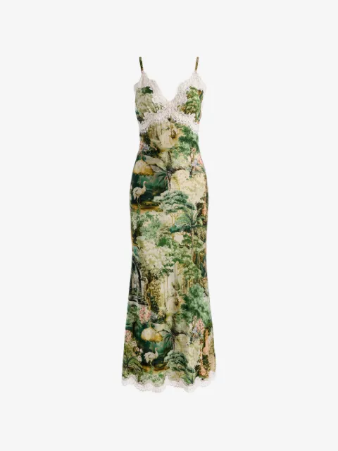 alice + olivia レーストリム スリップドレス