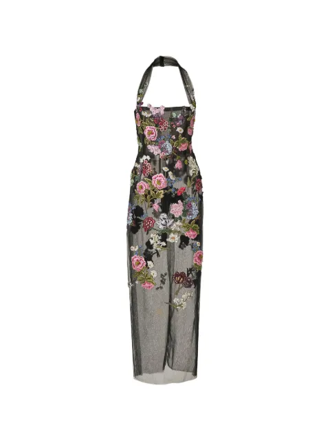 Carolina Herrera column gown with floral embroidery