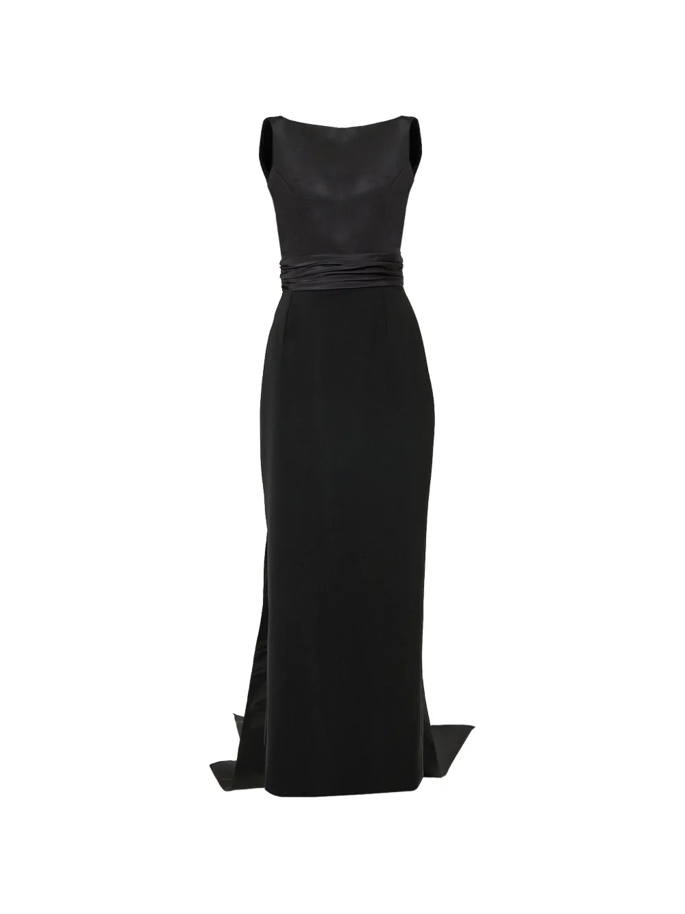 Carolina Herrera column gown with back bow - Nero