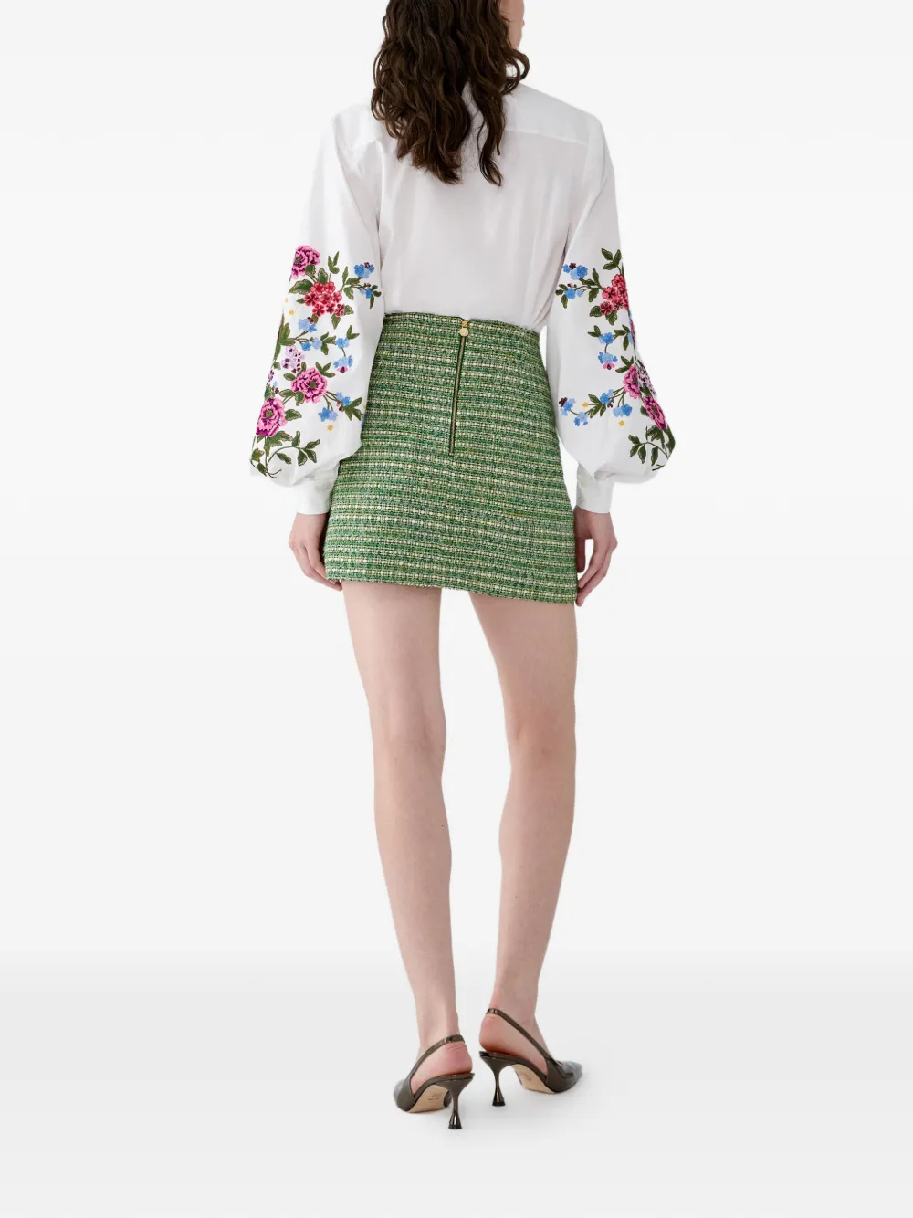 Carolina Herrera blouse met geborduurde bloemen Wit