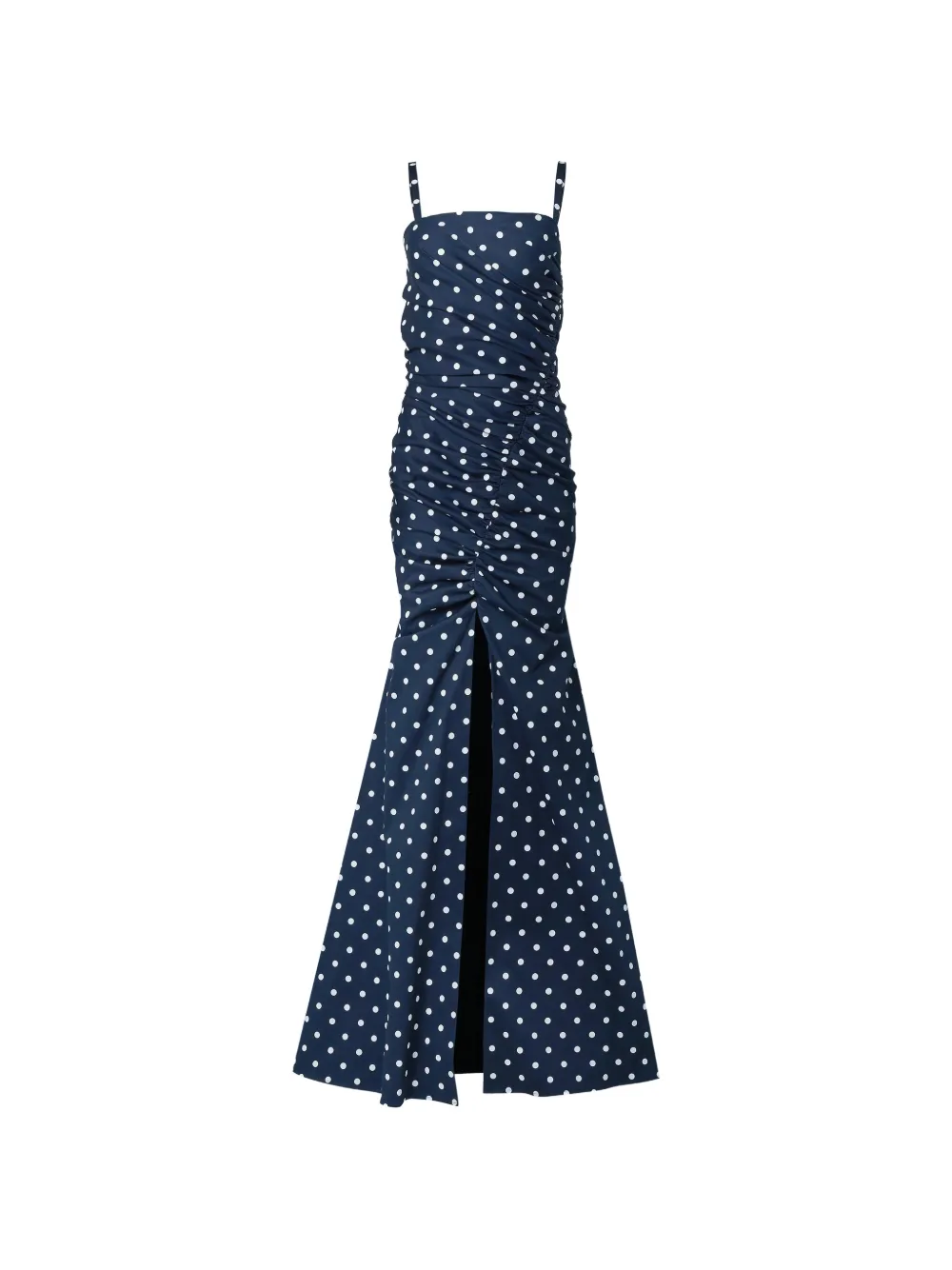 Carolina Herrera Abito da sera a pois con ruches - Blu