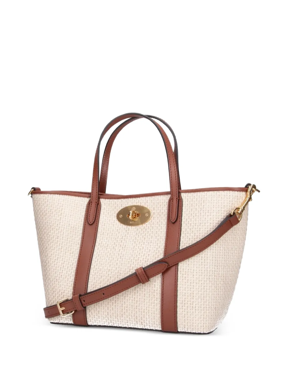 Mulberry Bayswater geweven mini-shopper Beige