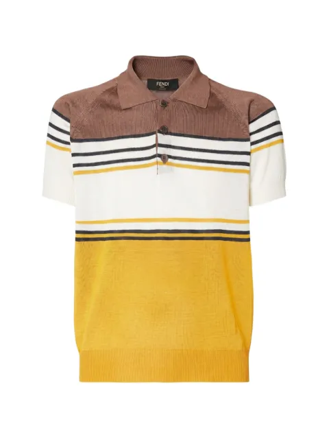 FENDI striped short-sleeve polo shirt