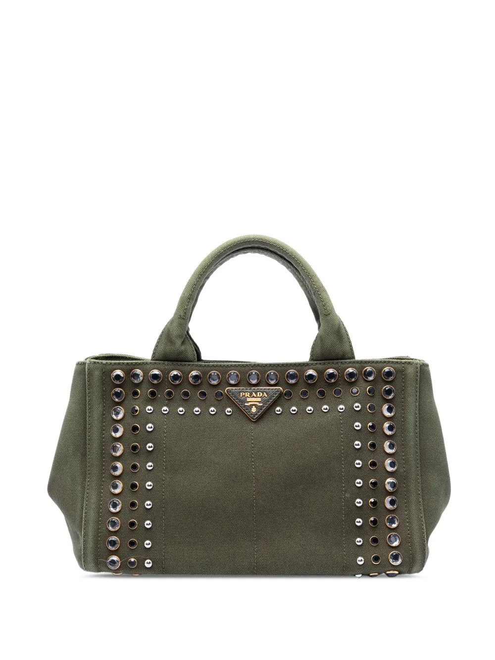 Prada Pre-Owned 2010-2026 Small Canvas Canapa Bijoux satchel - Verde