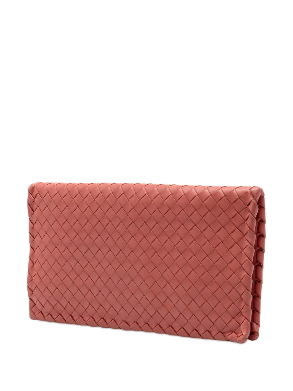  Bottega Veneta Pre-owned Pochette En Cuir Nappa Intrecciato à Fermoir Tourniquet (2012-2026) - Rouge 
