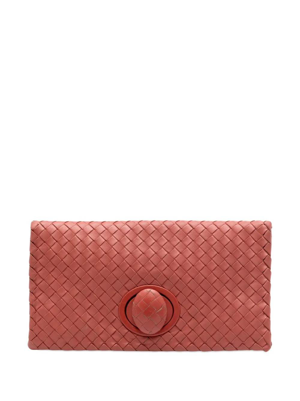 Bottega Veneta Pre-Owned 2012-2026 Nappa Intrecciato Turn Lock clutch bag - Rot