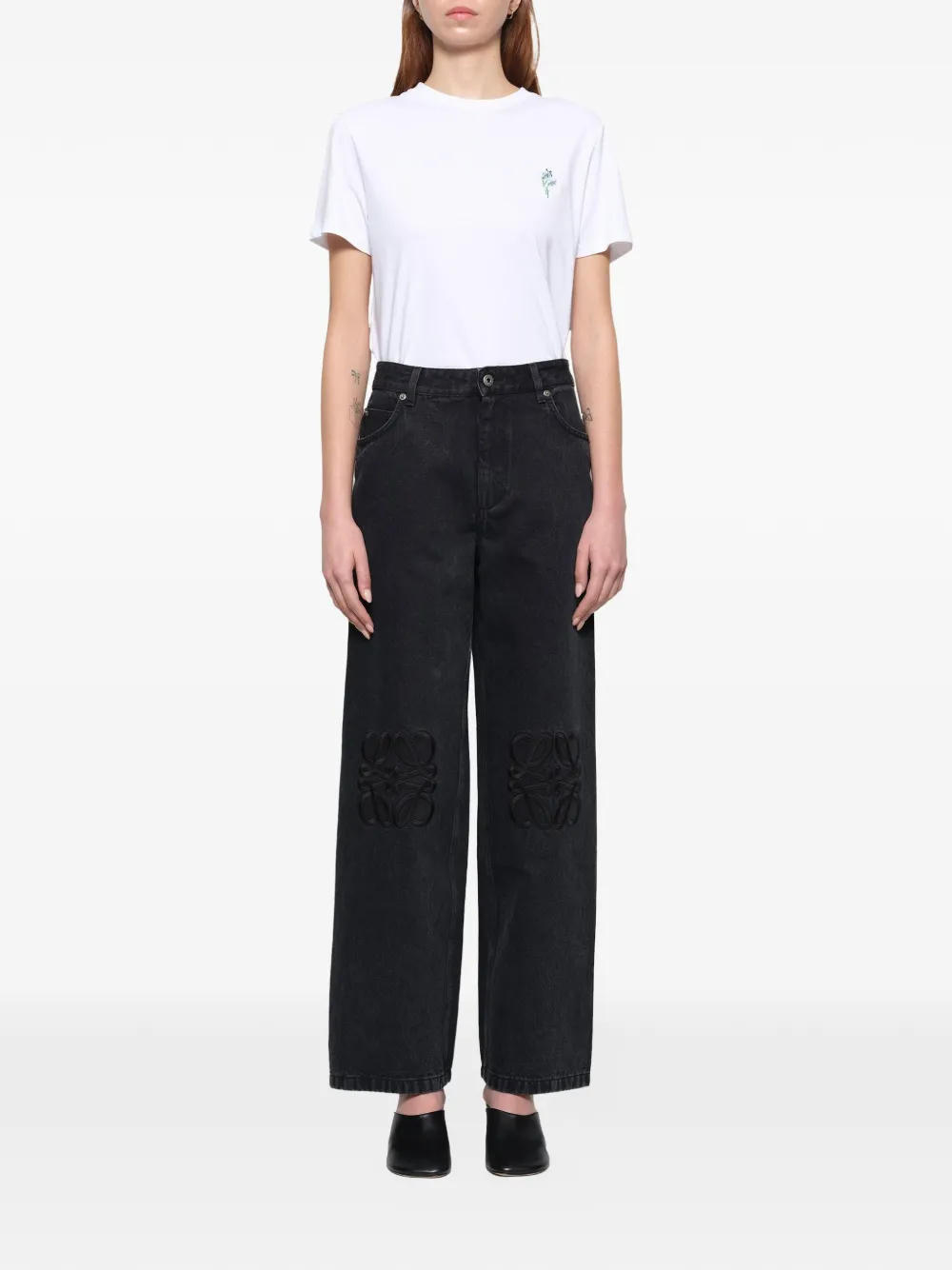 LOEWE Anagram baggy jeans Zwart