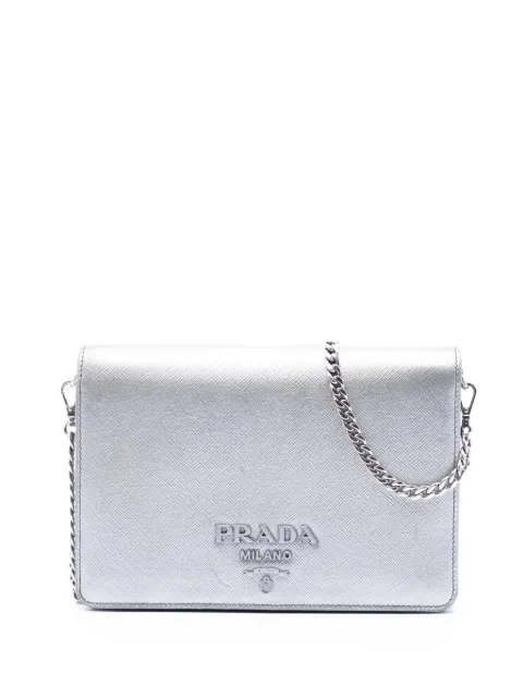 Prada Pre-Owned 2016 Metallic Saffiano Lux Wallet on Chain crossbody bag