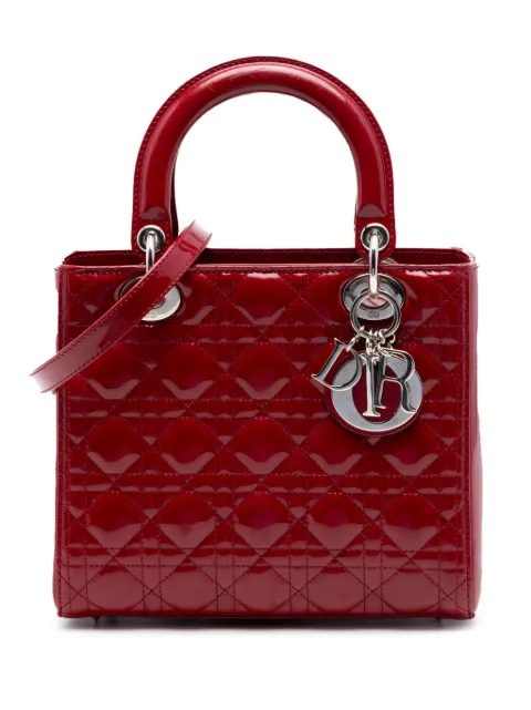 Christian Dior Pre-Owned 2012 Medium Patent Cannage Lady Dior satchel
