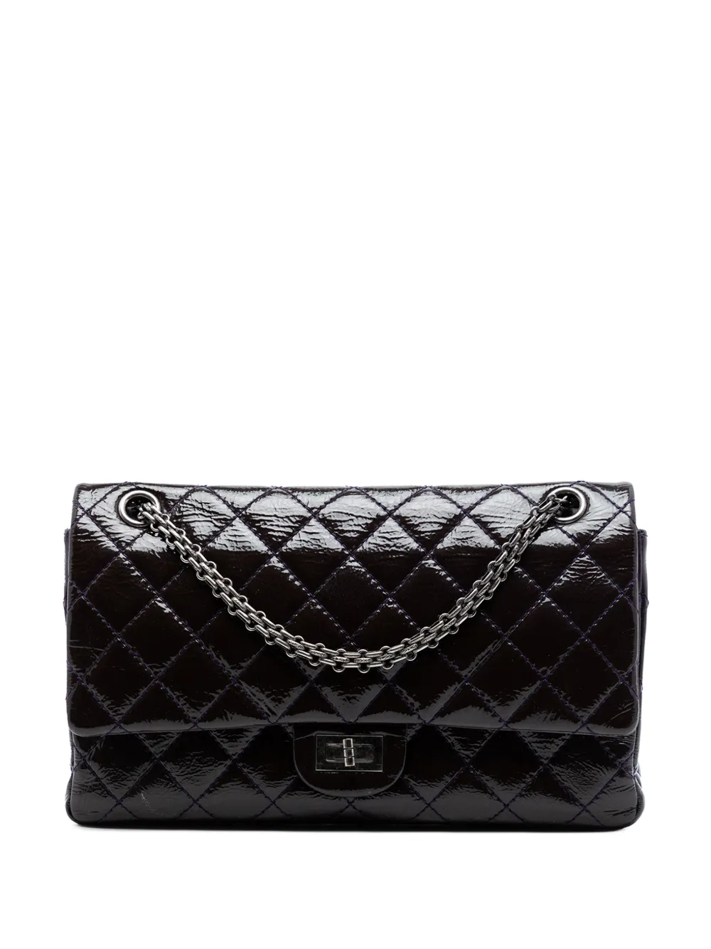 CHANEL Pre-Owned 2010-2011 Quilted Patent Reissue 2.55 Double Flap 226 crossbody bag - Purple