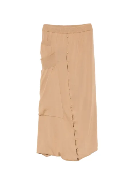 ROT Trap button-up wool midi skirt