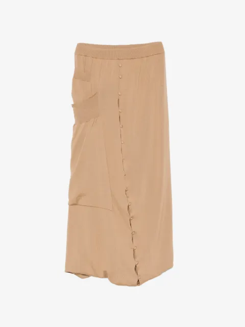 ROT Trap button-up wool midi skirt
