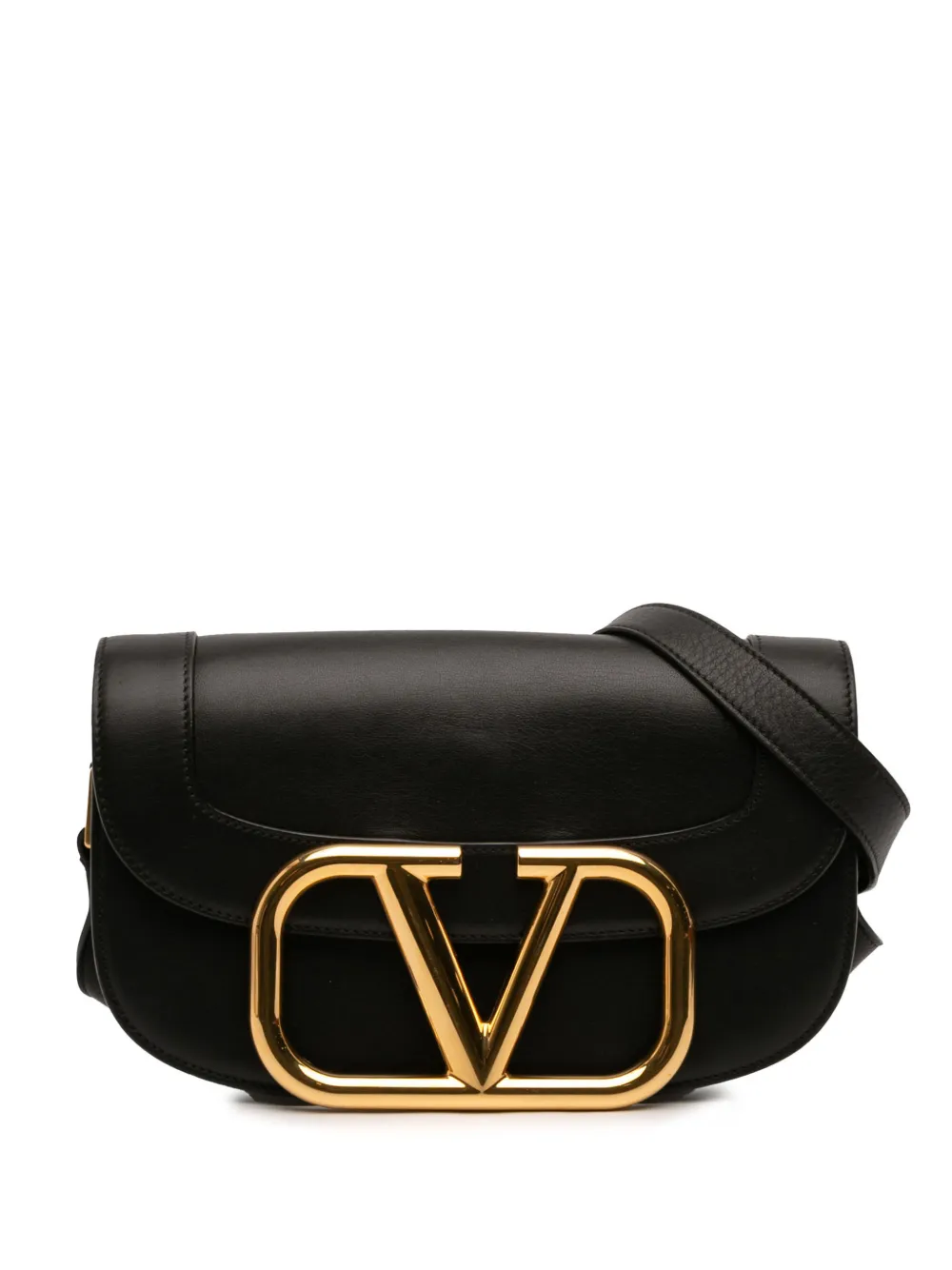 Valentino Garavani Pre-Owned 2018-2026 Medium Leather Supervee crossbody bag - Nero