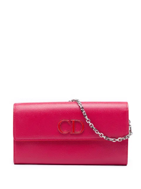 Christian Dior Pre-Owned 2014 Grained Patent Mania Rendez Vouz Wallet on Chain handbag