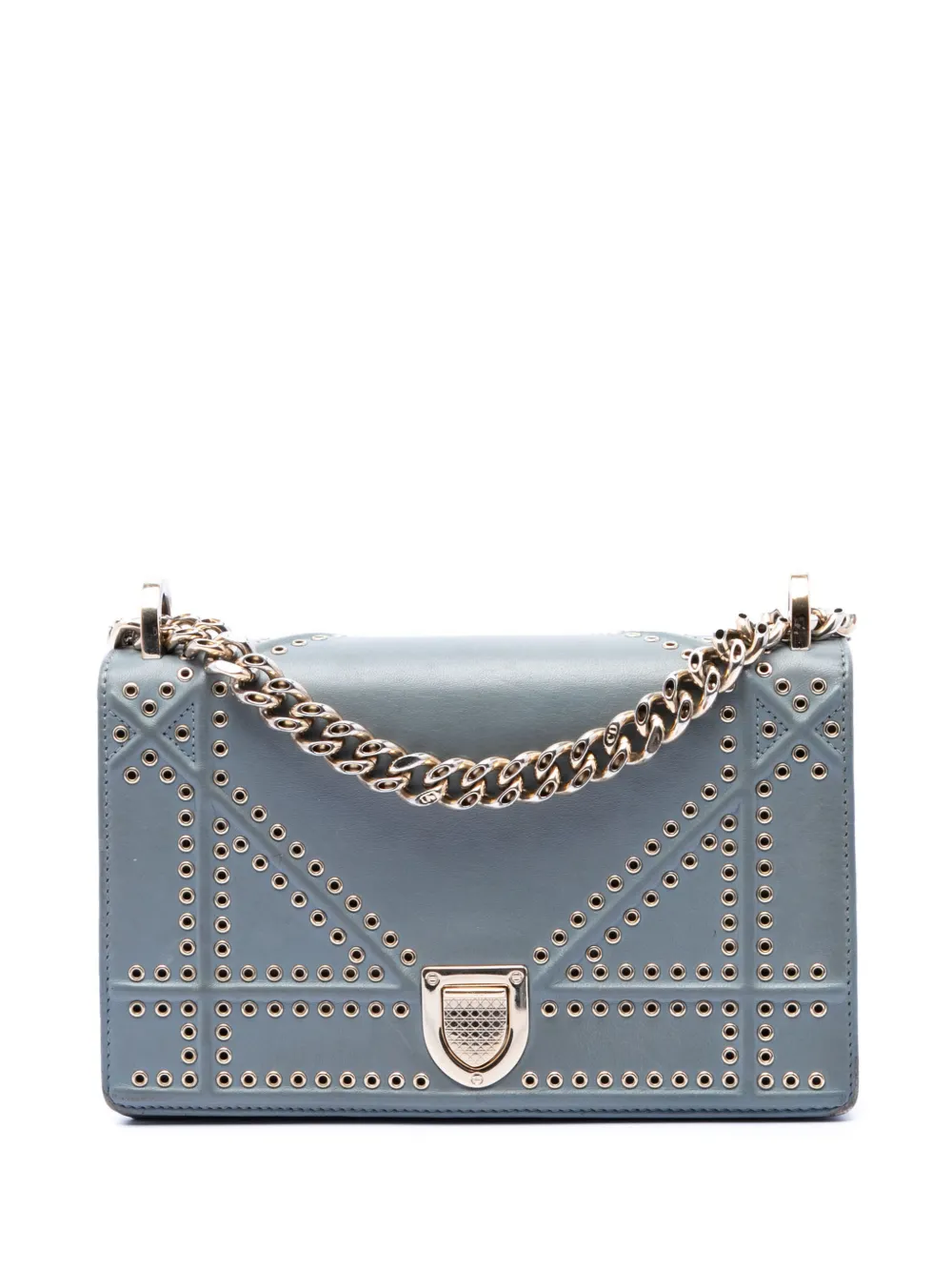 Christian Dior Pre-Owned 2018 Small Studded Calfskin Diorama crossbody bag - Blu