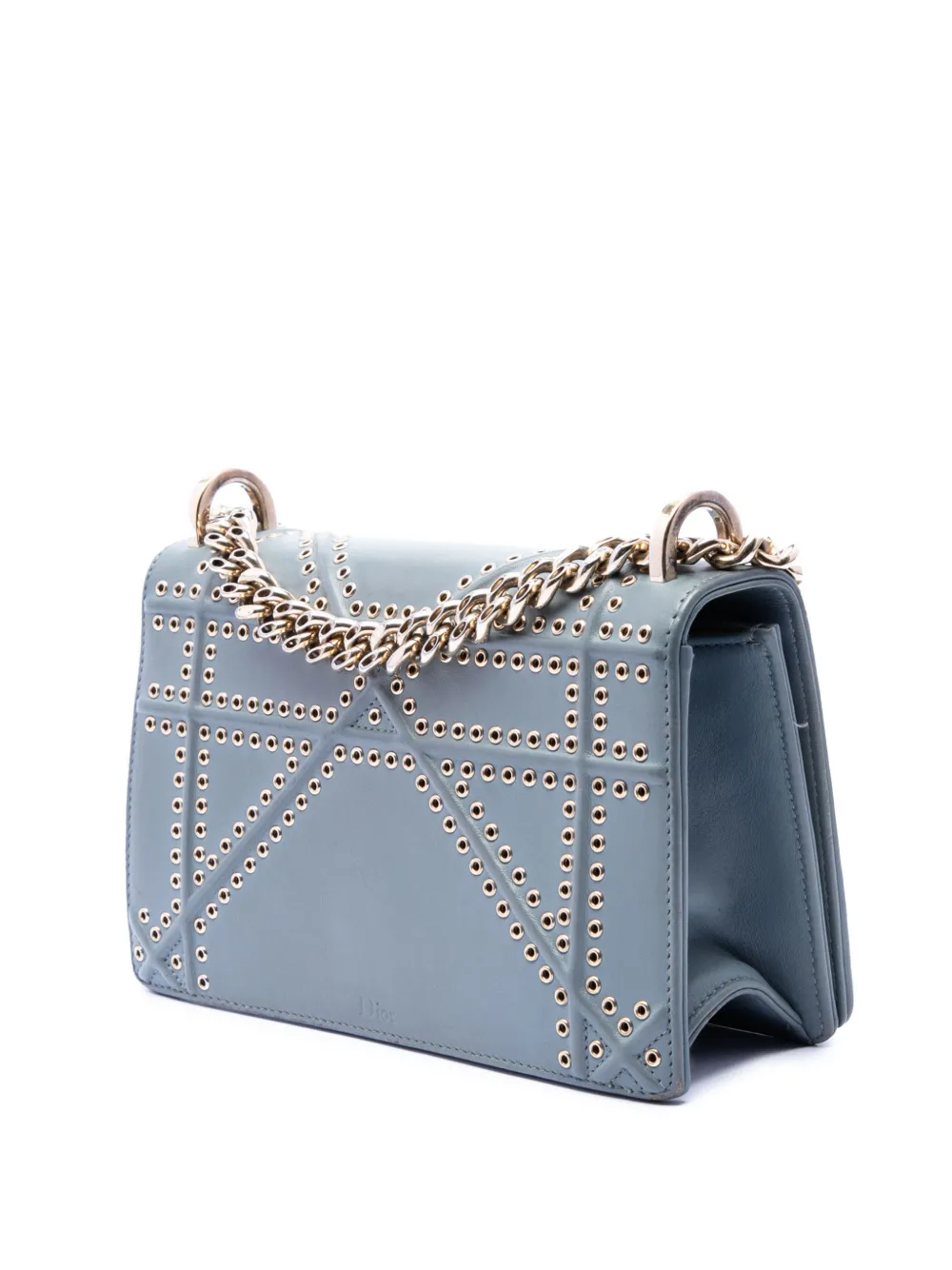Dior Pre-owned 2018 Small Studded Calfskin Diorama Crossbody Bag in Blue, view 3