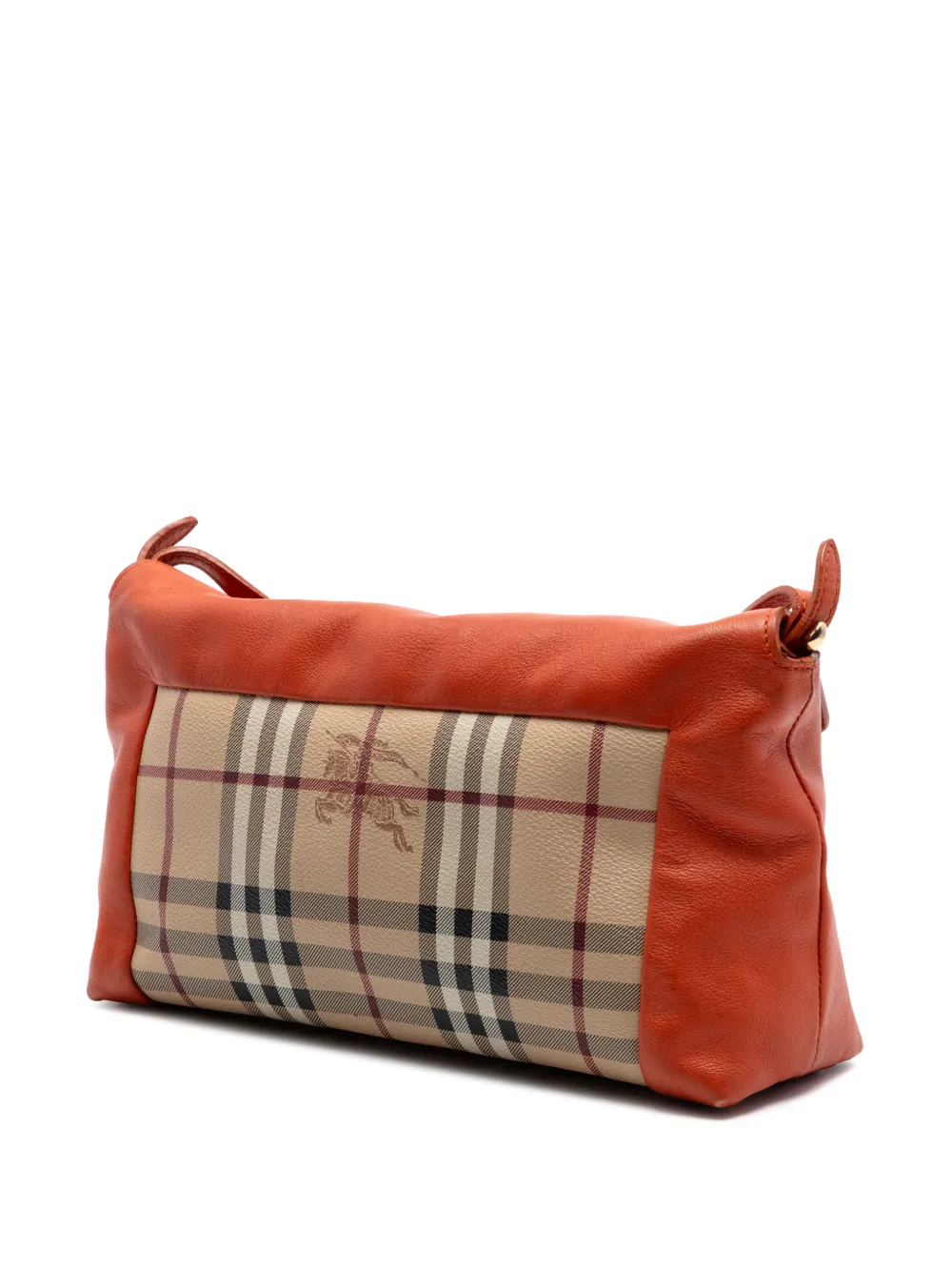  Burberry Pre-owned Bandolera Leah De Lona Revestida Con Motivo De Cuadros Haymarket 2000-2017 - Naranja 