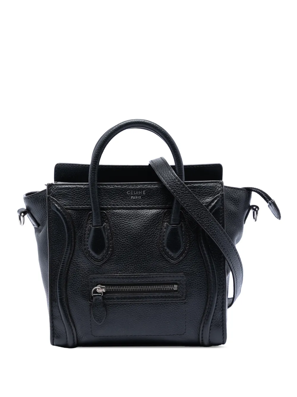 Celine Pre-Owned 2010-2026 Nano Leather Luggage Tote satchel - Nero