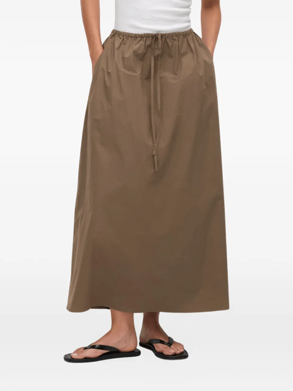 Matteau drawstring-waist maxi skirt - Marrone