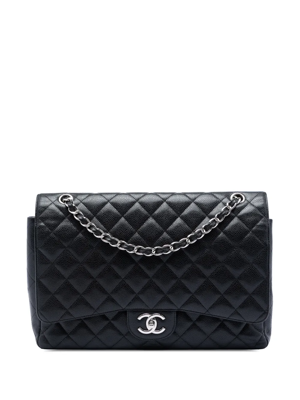 CHANEL Pre-Owned 2011 Maxi Classic Caviar Double Flap shoulder bag - Black