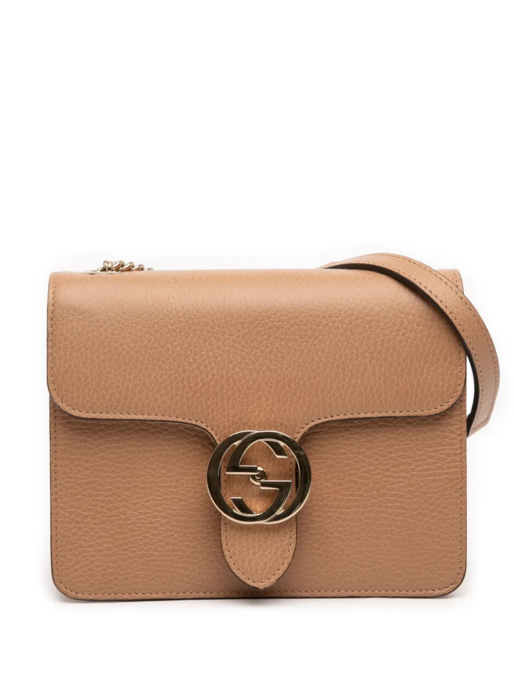 Gucci Pre-Owned 2016-2026 Small Dollar Calfskin Interlocking G crossbody bag - Braun
