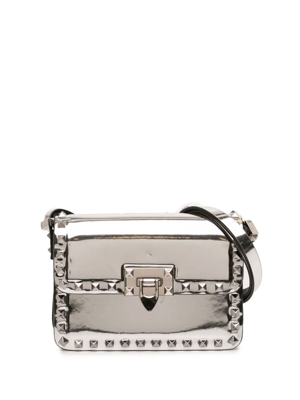 Valentino Garavani Pre-Owned 2018-2026 Small Mirror Calfskin Rockstud23 shoulder bag - Argento