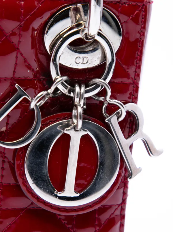 Christian Dior Pre-Owned 2014 Mini Patent Cannage Lady Dior